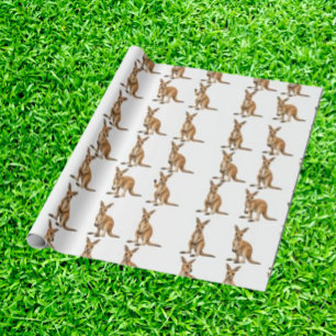 Papier Cadeau kangourous australiens espiègles