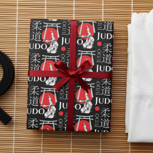 Papier Cadeau Kanji de Judo, Judoka, motif de portes Torii