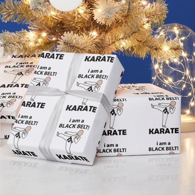 Papier Cadeau Karate je suis une ceinture noire Karate (Vacances)