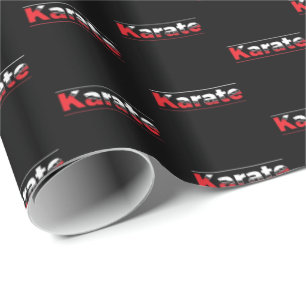 Papier Cadeau Karate Martial Arts Rouge