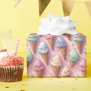 Papier Cadeau Kawaii Art Ice Cream Cones
