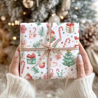 Papier Cadeau Kawaii Nordic Christmas Wrapper Paper