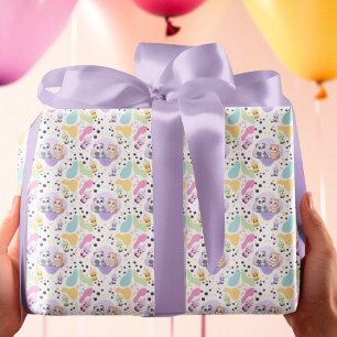 Papier Cadeau Kawaii Panda et Tigre Bubble Tea Anniversaire Enfa
