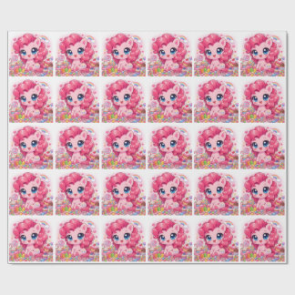 Papier Cadeau Kawaii Pink Pony Chibi Art Wrapping Paper