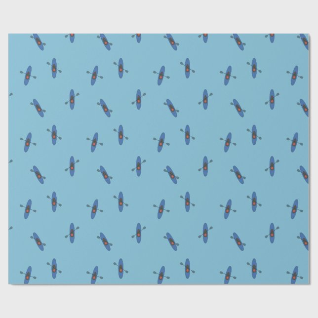 Papier cadeau Kayak Gathering Bleu (Plat)