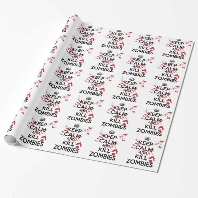 Papier Cadeau Keep Calm and Kill Zombies (Déroulé)