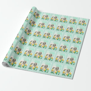 Papier Cadeau Keeshony in Tulips Peinture mignonne Original Chie