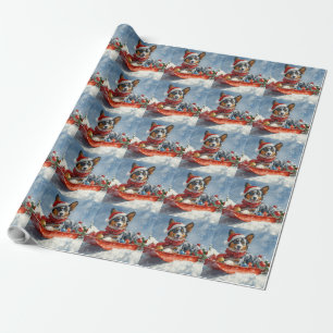 Papier Cadeau Kelpie australien en traîneau 'Laissez tomber la n