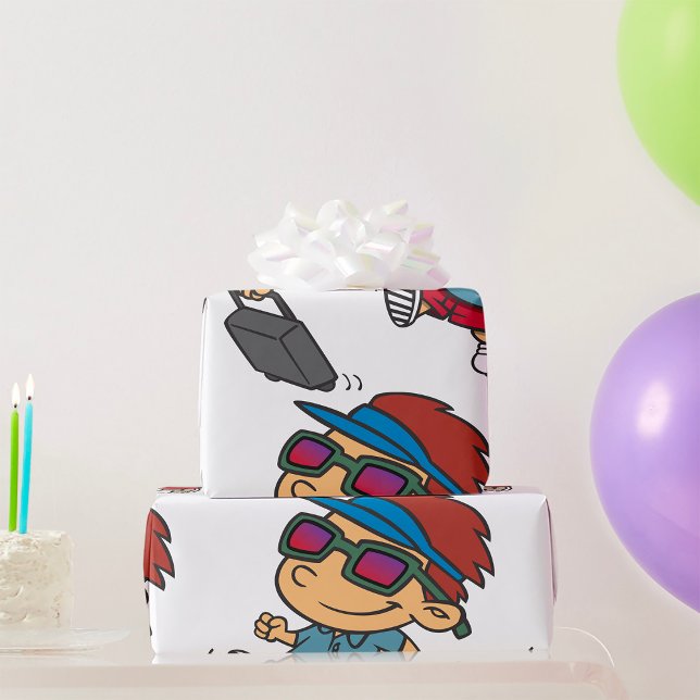 Papier Cadeau Kid Traveling Wrapping (Créateur téléchargé)