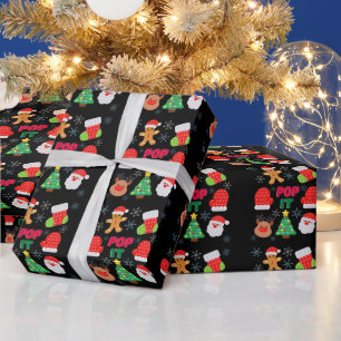 Papier Cadeau Kids Pop It Noël Bubble Santa Renne