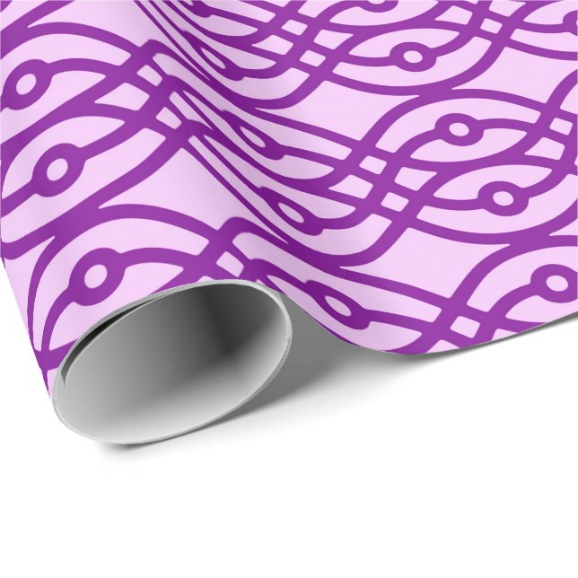 Papier Cadeau Kimono imprimé, lavande et violet (Coin rond)