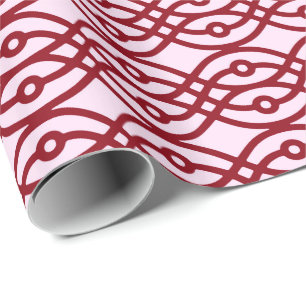 Papier Cadeau Kimono imprimé, rose et bordeaux