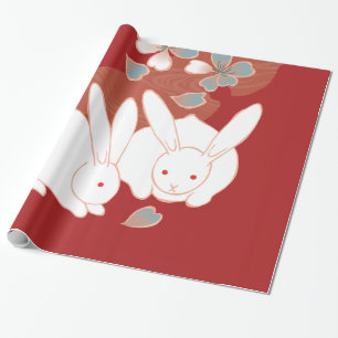 Papier Cadeau Kimono japonais Cute Rabbits Art