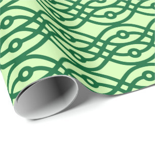 Papier Cadeau Kimono, vert clair et vert foncé