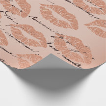 Kiss Lips Maquillage Brosse Or Lettre d'or Script