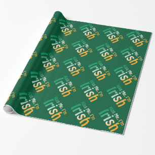Papier Cadeau Kiss Me Je suis irlandais avec les couleurs du dra