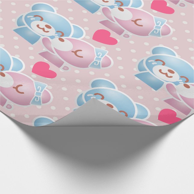 Papier Cadeau Kissing Bears mignon et Kawaii (Coin)