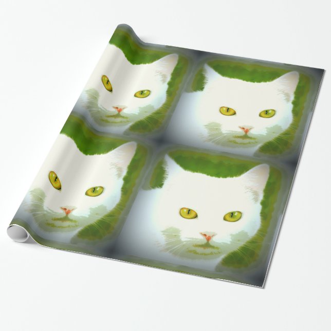 Papier Cadeau kittycats blancs (Déroulé)