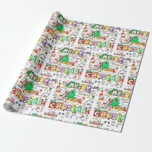 Papier cadeau Kiwi Noël par Nicole Janes