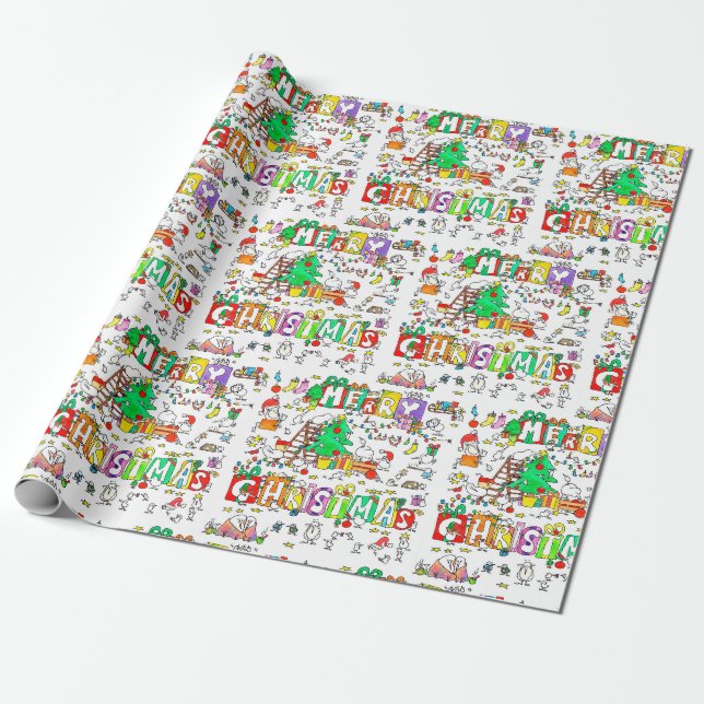 Papier cadeau Kiwi Noël par Nicole Janes (Déroulé)