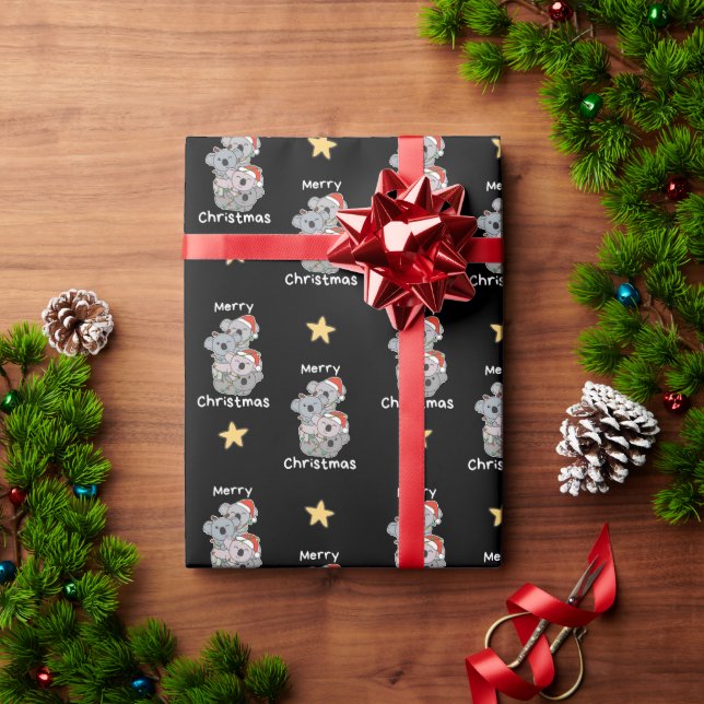 Papier Cadeau Koala Arbre de Noël Animaux de Noël Koalas (Cadeau de vacances)