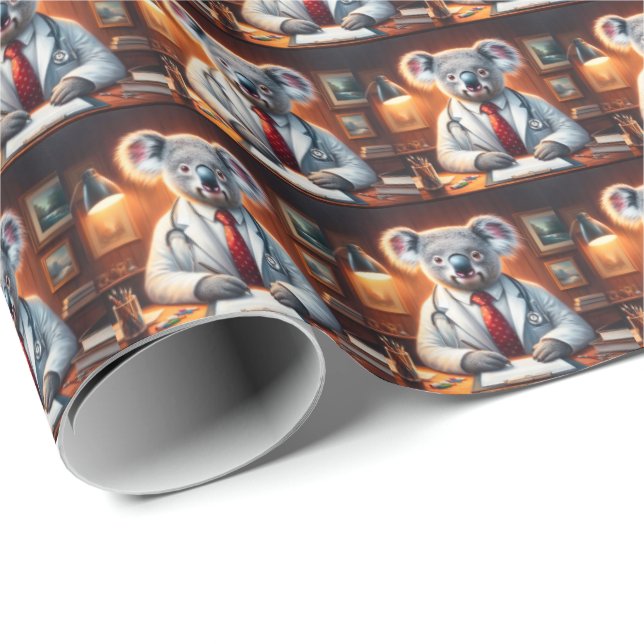 Papier Cadeau Koala Doctor (Coin rond)