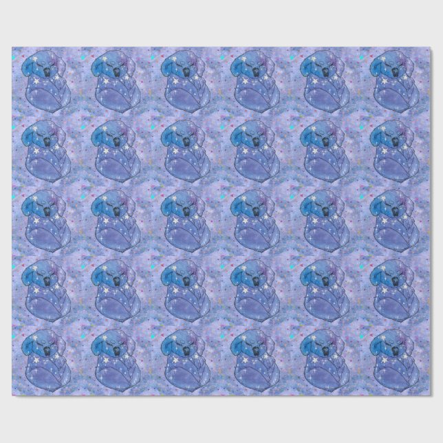Papier Cadeau Koala nommé Seven (Plat)