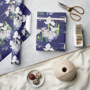 Papier Cadeau Kogyo Tsukioka Irises, Art Fleur Japonais
