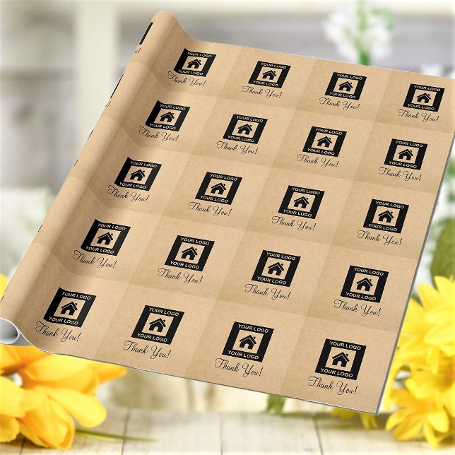 Papier Cadeau Kraft de remerciement avec logo d'en (Créateur téléchargé)