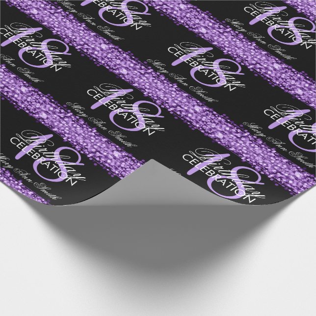 Papier Cadeau La 18ème fête d'anniversaire élégante miroite (Coin)