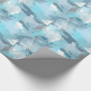 Papier Cadeau la brosse abstraite frotte le modèle turquoise