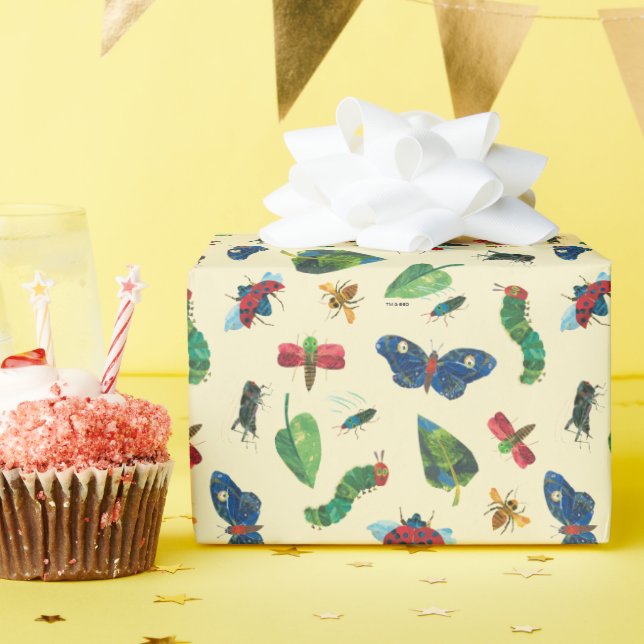 Papier Cadeau La Caterpillar Très Affamée Soyez Motif (Fête d'anniversaire)