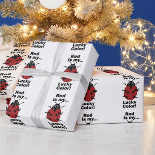 Papier Cadeau La coccinelle rouge est ma couleur porte-bonheur d