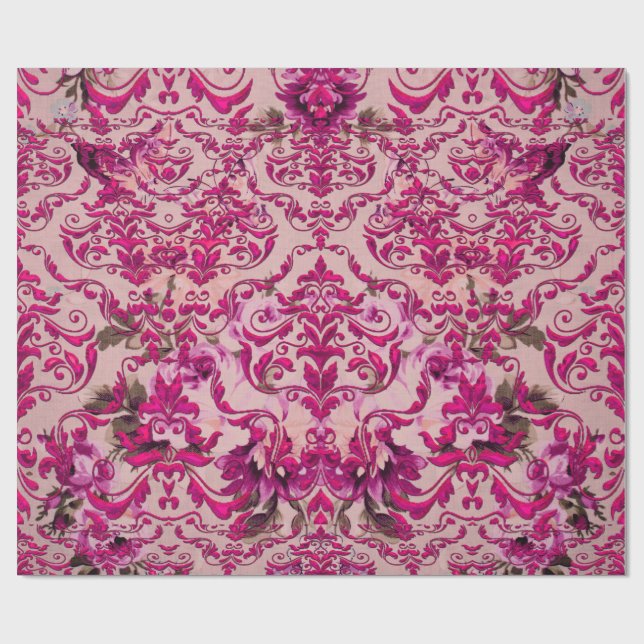 Papier Cadeau La damassé romantique d'Olivia (Plat)