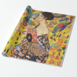 Papier Cadeau La Dame de Gustav Klimt avec un fan<br><div class="desc">La Dame Gustav Klimt Avec Du Papier Enveloppant</div>