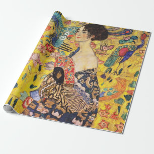 Papier Cadeau La Dame de Gustav Klimt avec un fan