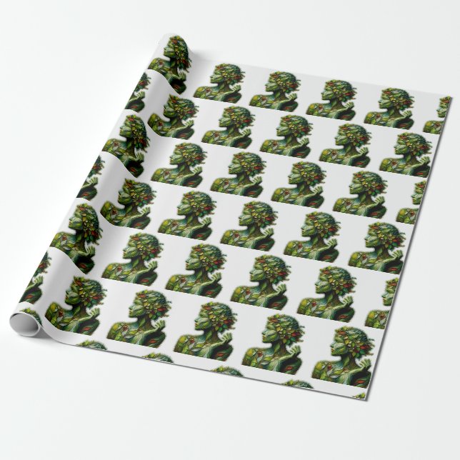 Papier Cadeau La Dame Verte (Déroulé)