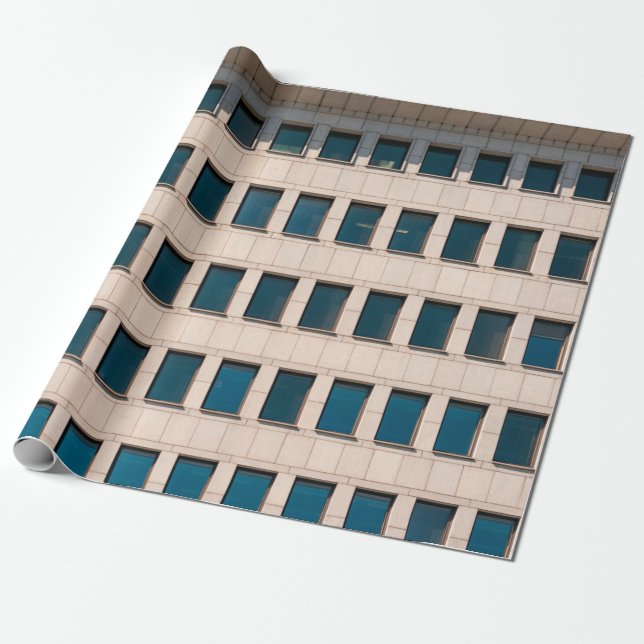 Papier Cadeau La façade du bâtiment moderne de forme rectangulai (Déroulé)