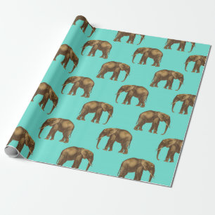 Papier Cadeau La faune des éléphants Safari
