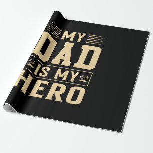 Papier Cadeau La fête des pères Mon papa est mon héros