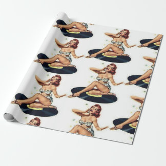 Papier Cadeau La fille qui pince sur le disque