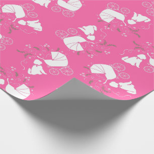 Papier Cadeau La fille rose Baby shower de Goldendoodle Dog