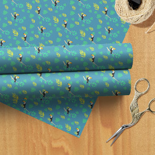 Papier Cadeau La forêt tropicale du Toucan bleu et vert