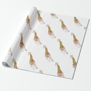 Papier Cadeau La girafe dans une écharpe