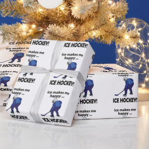 Papier Cadeau La Glace De Hockey Sur Glace Me Rend Joyeux Hockey
