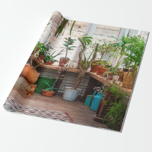 Papier Cadeau La jungle urbaine. Jardin d'hiver avec plantes, fl