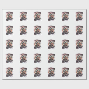 Papier Cadeau La liberté est belle Patriotique Vintage Aigle