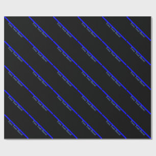 Papier Cadeau La Ligne Bleue Mince Symbolique Personnalise Cela