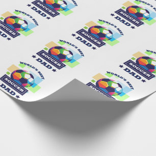 Papier Cadeau La meilleure Fête des pères de papa de football au