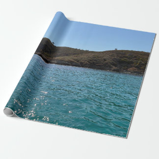 Papier Cadeau La mer Méditerranée avec une colline herbeuse